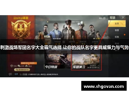 刺激战场军团名字大全霸气选择 让你的战队名字更具威慑力与气势